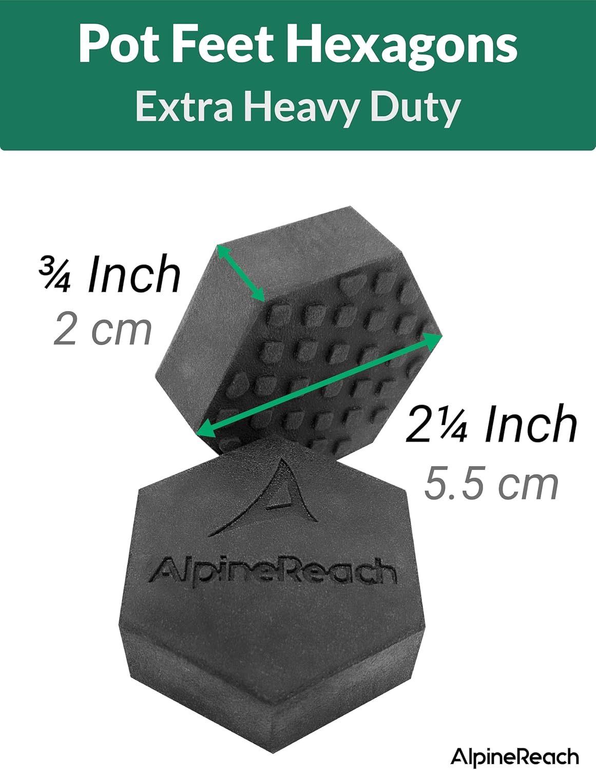 AlpineReach 12 Pack Pot Feet Hexagons & Adhesive Pads