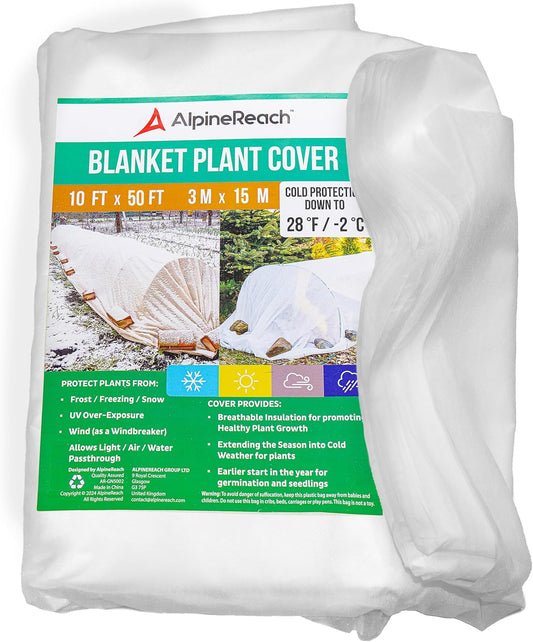 AlpineReach Plant Frost Cover Protection Blanket 10ft x 50ft - AlpineReach