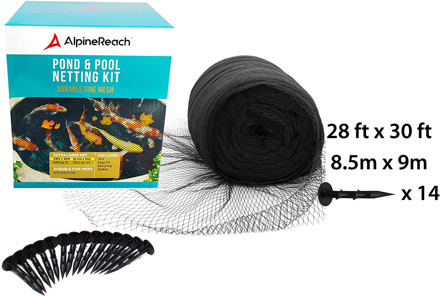 AlpineReach 28 x 30 Feet Koi Pond Netting Kit - AlpineReach