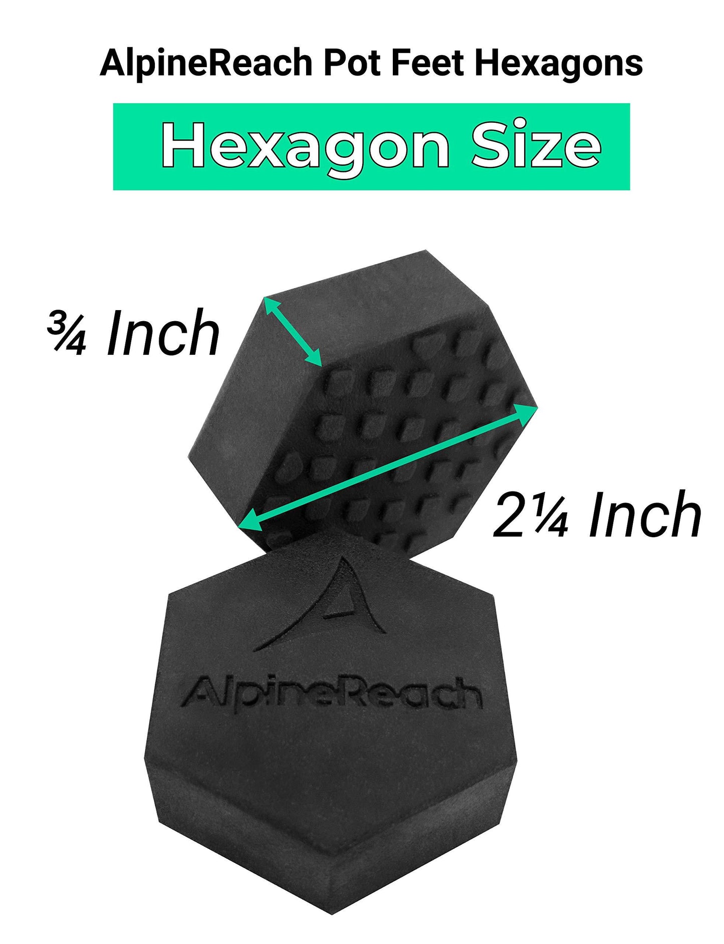 AlpineReach 12 Pack Pot Feet Hexagons & Adhesive Pads - AlpineReach