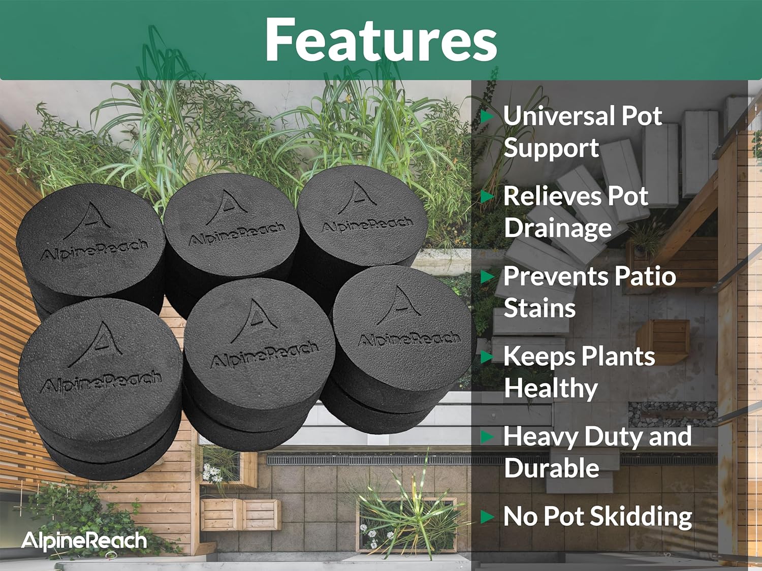 pot plant risers AlpineReach 20 Pack Pot Feet Risers & Adhesive Pads