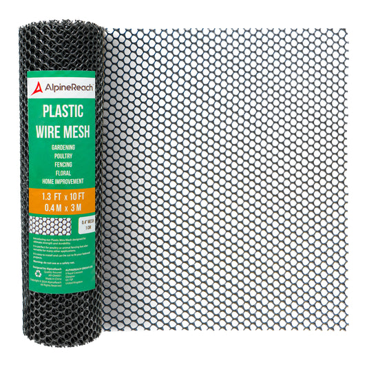 AlpineReach Plastic Wire Mesh Roll 1.3ft x 10ft, Black